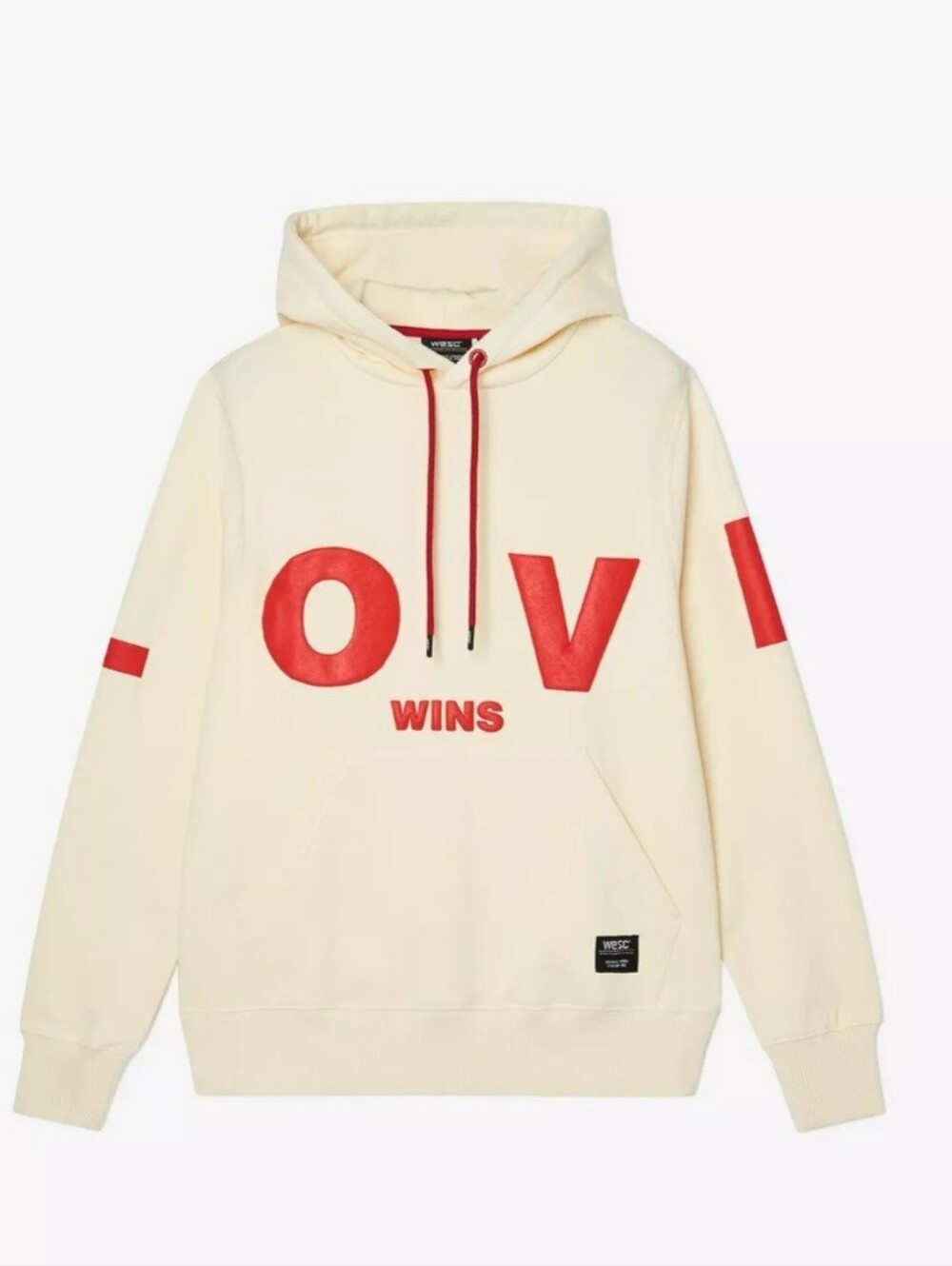 WeSC Cream & Red 'LOVE WINS' Logo Hoodie UNISEX